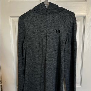 Mens Heather grey under armor hood pullover